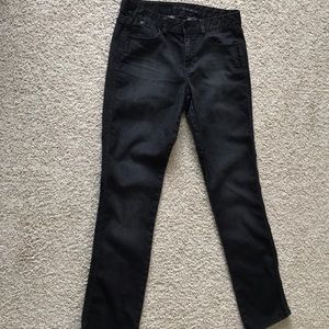 Calvin Klein black denim mid rise straight leg jean